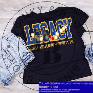 Legacy T-Shirt Design, Sigma Gamma Rho Sorority, Inc. Sorority inspired SVG, SGRho SVG, 1922 SGRho, Silhouette Cut file, Sorority Cut File