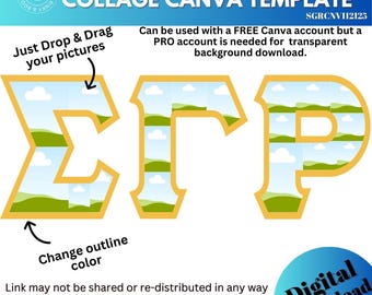 SGRho Greek Alphabet Canva Collage Frames | Sigma Gamma Rho Canva Frame | Sorority Canva Frame