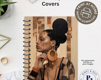 Black Woman Printable HP Classic, HP Mini sized PlannerNotebook Cover (Digital Download), Black Woman Art, BBDHP_LANA_020226