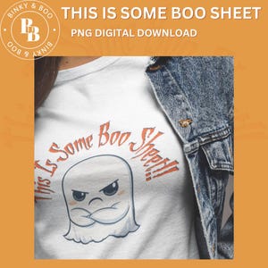 Süßer Geist, Halloween PNG ""Dies ist ein Boo Sheet"" Geist PNG, Blumengeist, Sublimationsdesign, Digital, kommerzielle Lizenz für kleine Unternehmen."