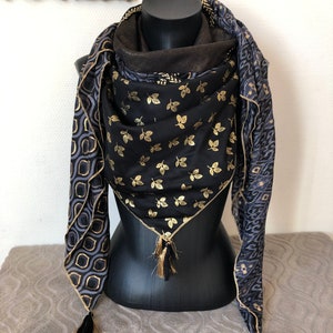 4 in 1 Black and Gold Scarf