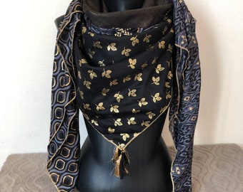 Foulard 4 en 1 Noir et Or