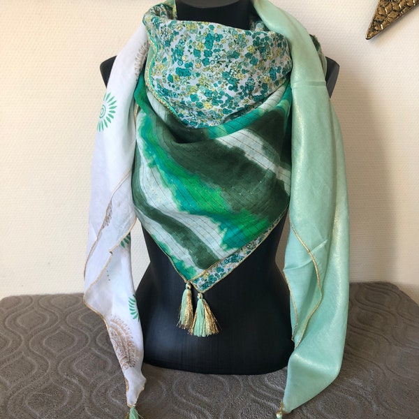 4 in 1 spring green scarf