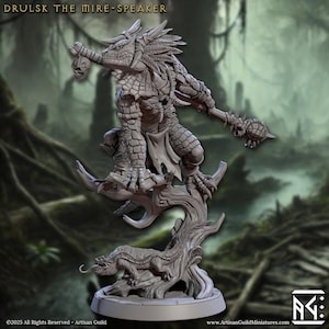Drulsk the Mire Keeper| Artisan Guild 3D Printed Mini | D&D Tabletop RPG Resin Model | Fantasy Wargaming Figure | Handcrafted Gaming Mini