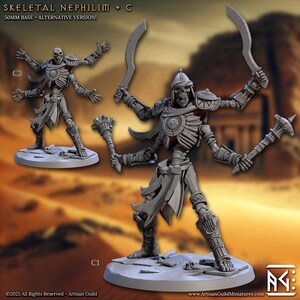 Skeletal Nephelim | Artisan Guild 3D Printed Mini | D&D Tabletop RPG Resin Model | Fantasy Wargaming Figure | Handcrafted Gaming Mini