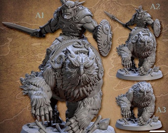 Greatgoblin Nightmauler - Bronzeclad Greatgoblins - Owlbear - Miniature - DnD Miniatures - Dungeons & Dragons Miniatures - Pathfinder