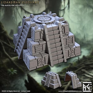 Lizardman Ziggurat | Artisan Guild 3D Printed Mini | D&D Tabletop RPG Resin Model | Fantasy Wargaming Figure | Handcrafted Gaming Mini
