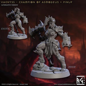 Vaeryss (pinup) | Artisan Guild 3D Printed Mini | D&D Tabletop RPG Resin Model | Fantasy Wargaming Figure | Handcrafted Gaming Mini