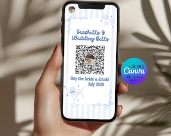 Buy the Bride a Drink Template, Buy the Bride a Shot, Seashells & Wedding Bells, Coastal Bachelorette, Venmo the Bride, Instagram Story