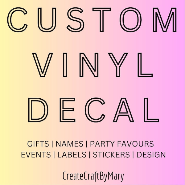 Custom Made Vinyl Decal | Labels | Custom DIY | Vinyl Name Decal | Personalized Sticker | Bottle/Mug/Tumbler, Gift, Laptop/Phone, Car/Mirror