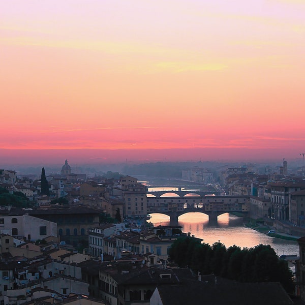 Sunset over Florence viewed from the Piazzale Michelangelo