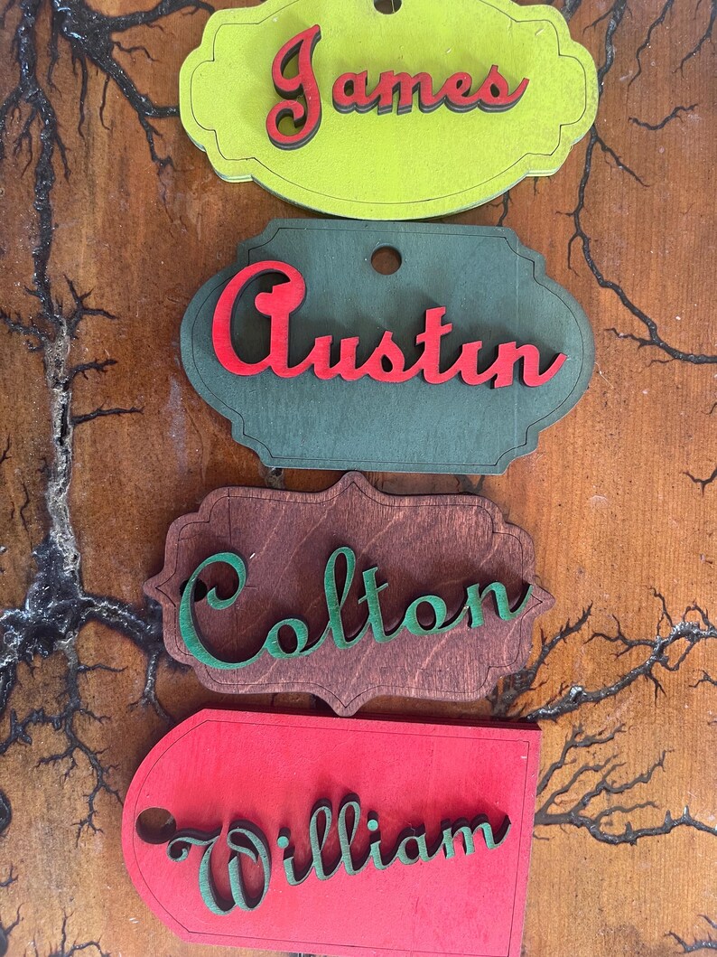 CUSTOM CHRISTMAS TAGS. Custom Wooden Gift Tags. Personalized Holiday