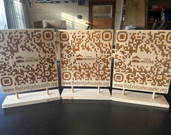 RECLAIMED WOOD QR Code Plaque. Qr code for website, menu, instructions, applications, social media, events, payments, appointment ect..