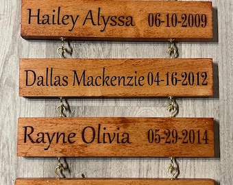 Laser engraved grandparents gift ornament with grandchildren‘s name and dates