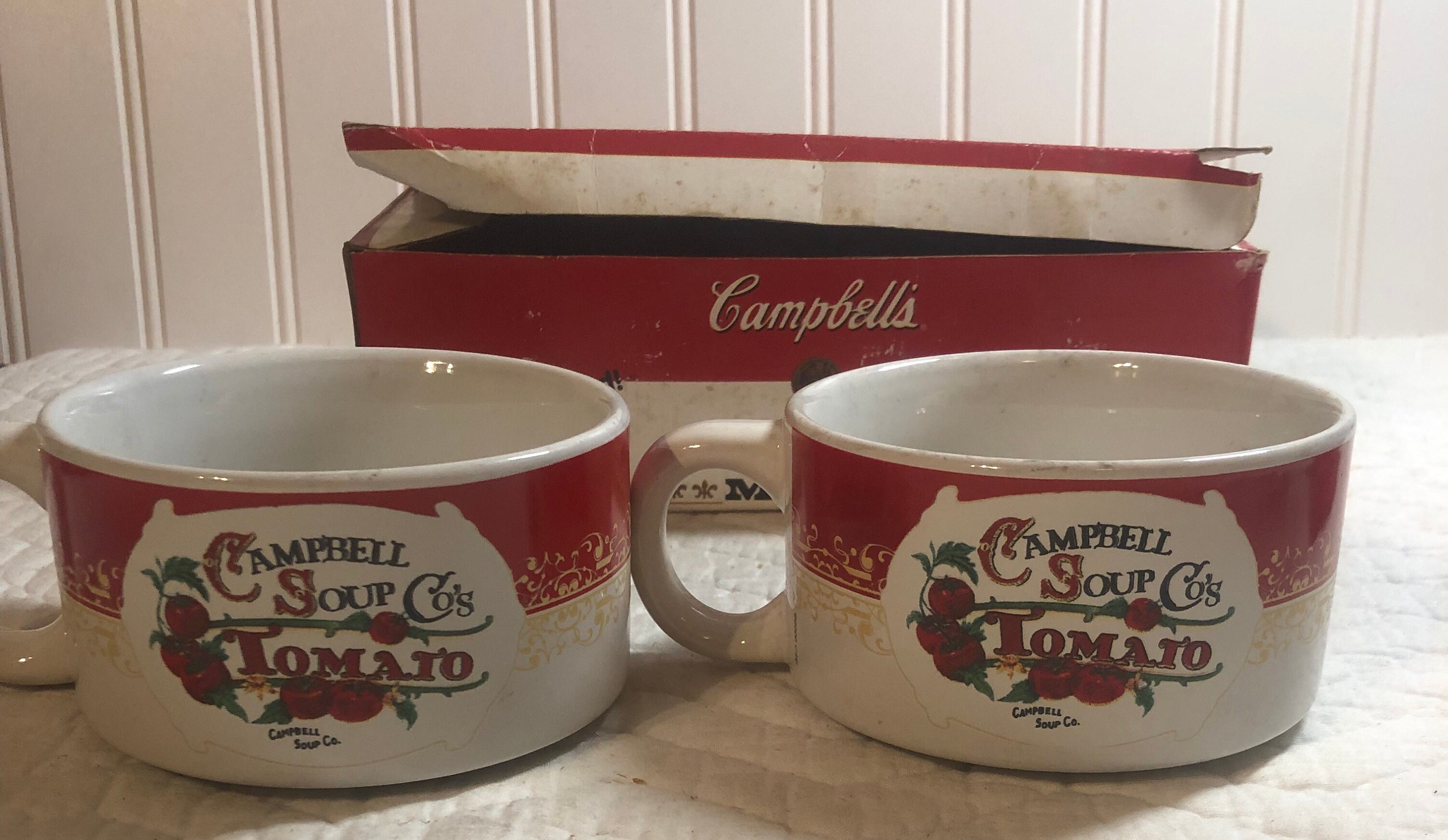 Vintage Campbells Soup Mugs Bowls With Original Box Set of T Mugs Etsy