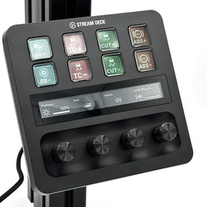 Stream Deck Plus Mount: Adjustable Sim Rig Cockpit, Button Box