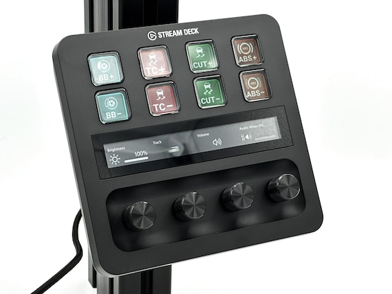 Stream Deck Plus Mount: Adjustable Sim Rig Cockpit, Button Box Bracket