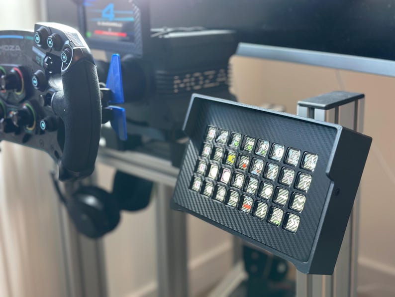 Custom Racing Sim Enclosure Stream Deck XL Enclosure - Streamdeck Mount: Adjustable Sim Racing Case ...