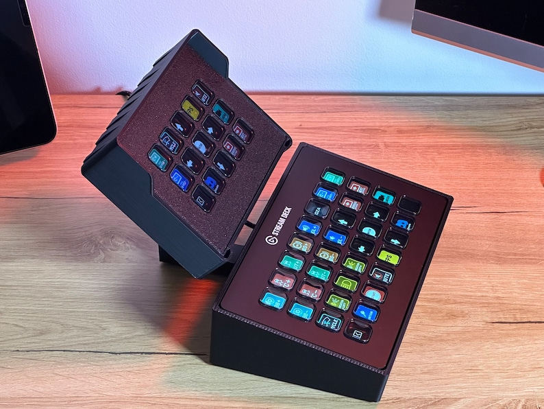 Anti-slip mount for Elgato Stream Deck XL, compatible with StreamDeck +, 15 Keys MK2, and 15 Keys MK2 Enclosure. Tablet Mount option available for iPad  StreamDeck 15 Keys is MK2 compatible only. Stream Deck Plus Stand, StreamDeck desk officestand