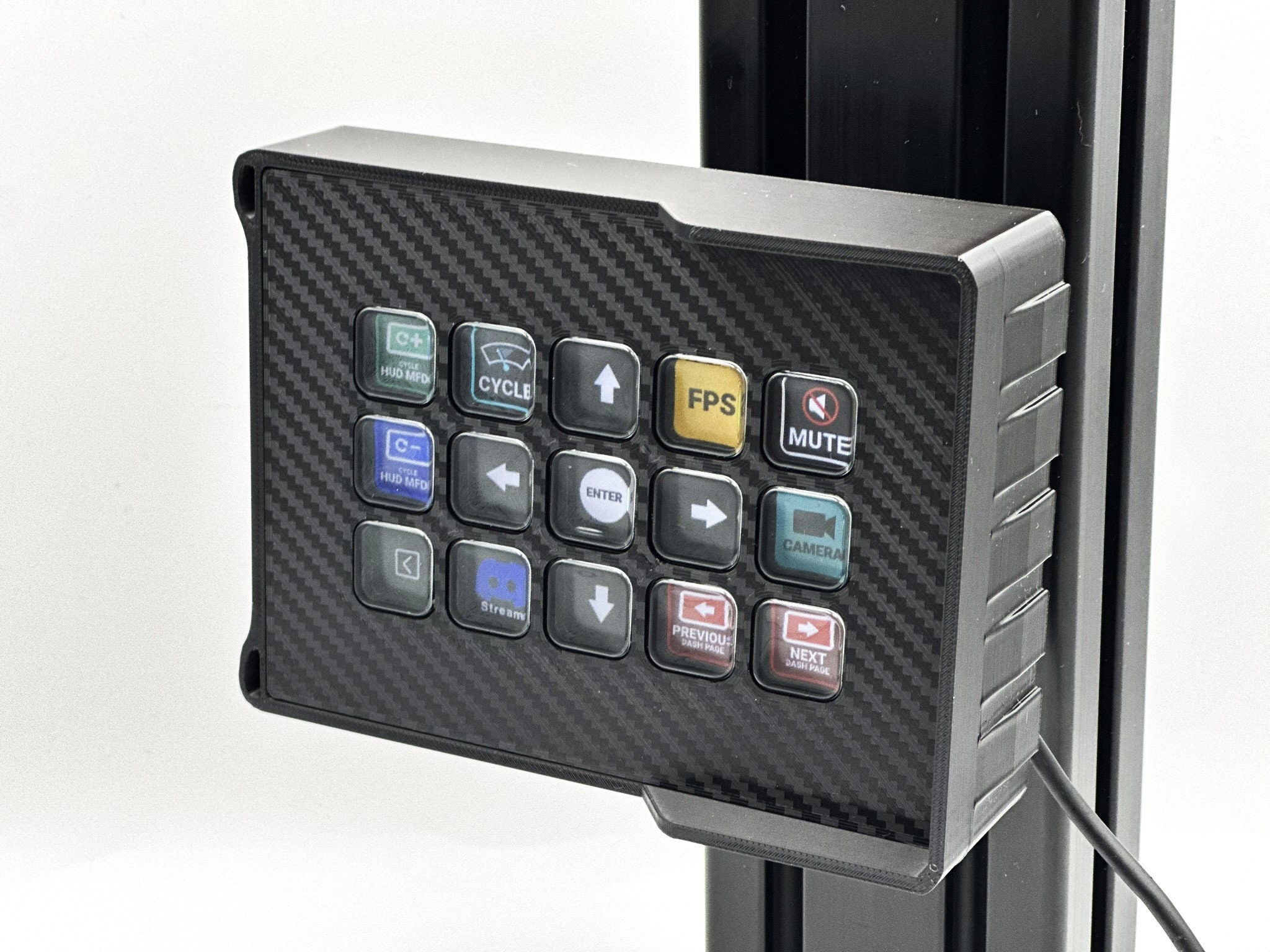 Custom Racing Sim Enclosure Vertical Sim Racing Stream Deck MK1, MK2 Mount: Adjustable Aluminum ...
