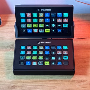 Anti-slip mount for Elgato Stream Deck XL, compatible with StreamDeck +, 15 Keys MK2, and 15 Keys MK2 Enclosure. Tablet Mount option available for iPad  StreamDeck 15 Keys is MK2 compatible only. Stream Deck Plus Stand, StreamDeck desk officestand