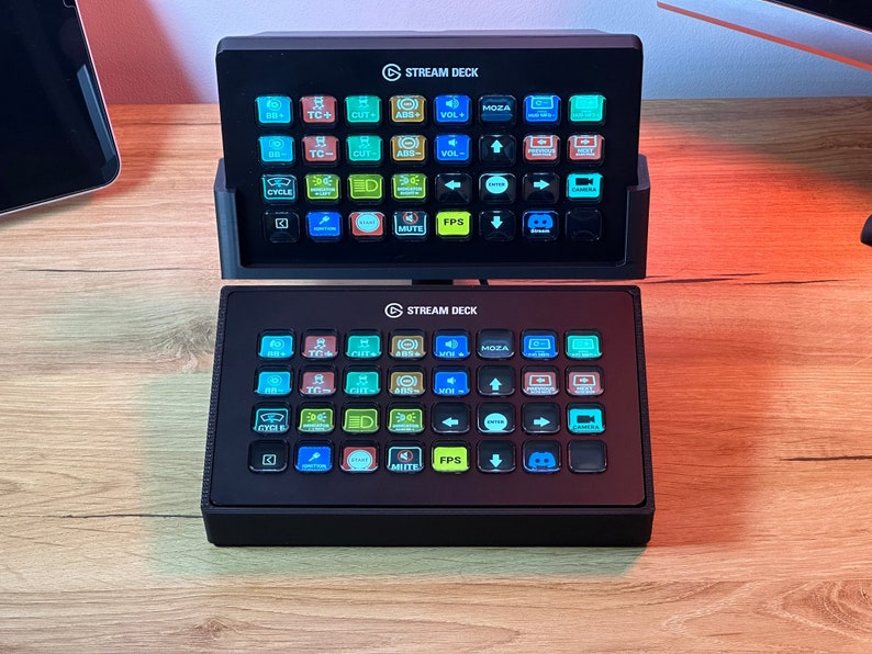 Anti-slip mount for Elgato Stream Deck XL, compatible with StreamDeck +, 15 Keys MK2, and 15 Keys MK2 Enclosure. Tablet Mount option available for iPad  StreamDeck 15 Keys is MK2 compatible only. Stream Deck Plus Stand, StreamDeck desk officestand