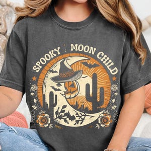 Spooky Moon Child PNG – Witchy Halloween Moon Phases – Boho Celestial Sublimation Design – Gothic Moon Graphic – Digital Download