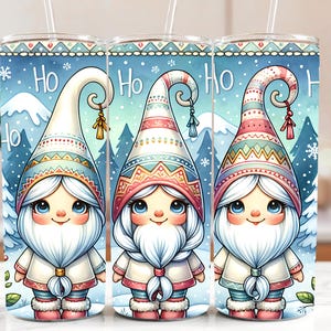 Christmas Gnome 20 Oz Tumbler Wrap: Snowflake PNG Design (Digital Download)