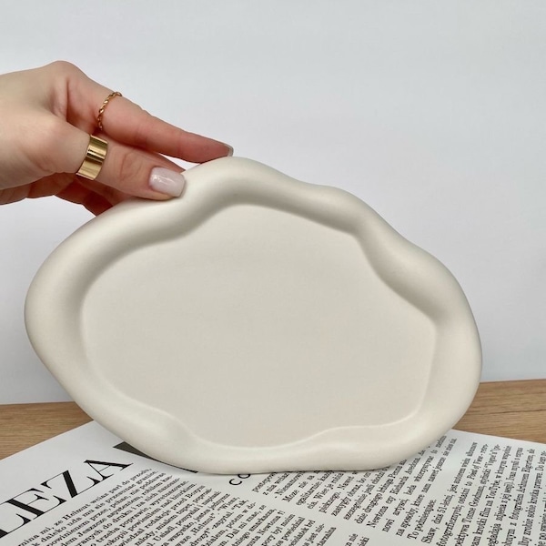 Concrete Jewelry Tray Cloud Shaped Bathroom Tray Catchall Tray for New Home Gift Birthday Gift for Friend Minimal Coffee Table Decor