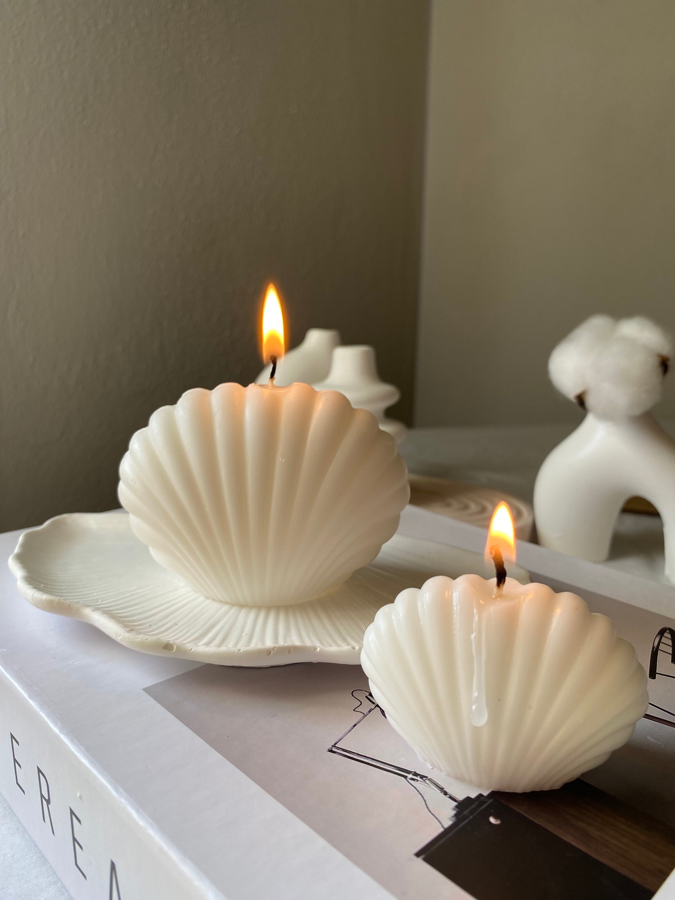 Scented Seashell Candle Set of 2 for Housewarming Gift,handmade