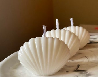 30 pcs Mini Seashell Candle for Nautical Baby Shower Favors,Scented Unique Wedding Candle Favors for Guests,Cute Beach Candles in Bulk