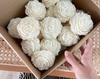 10 candele con fiori di peonia, regali per addio al nubilato per gli ospiti, bomboniere per baby shower con fiori selvatici autunnali sfusi, candele profumate fatte a mano all'ingrosso