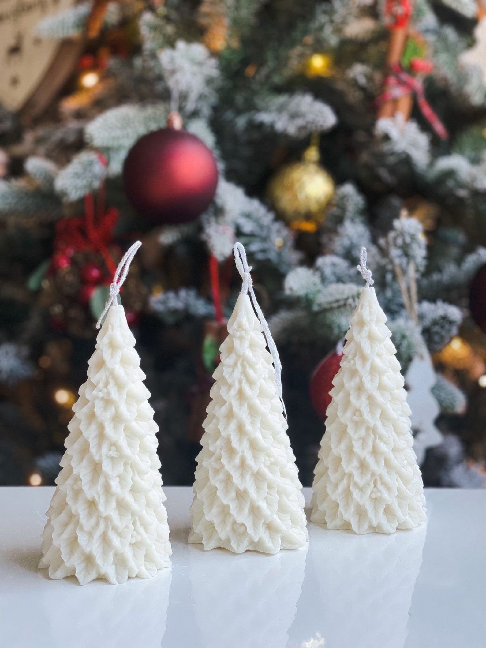 Christmas Tree Shaped Candle, Snow Tree Candle,scented Christmas Gift