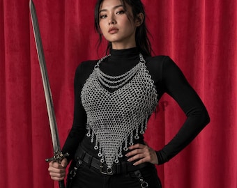 Battle Queen Aluminium Chainmail Top Butted Rings for Mother day gifts