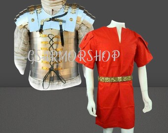 Roman Armor Segmentata Handcrafted Historical Replica Cosplay Costume Legionary Soldier Costume With FREE Cotton Tunic