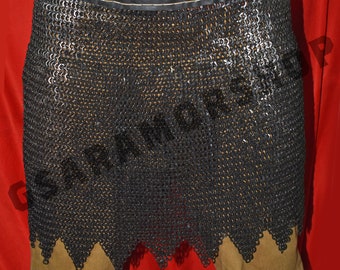 Medieval Chainmail Skirt – 8mm Flat Riveted Rings with Washers