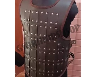 Brown Leather Brigandine Armour, Medieval Torso Protection