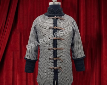 Medieval Chainmail Shirt 9mm Flat Ring Riveted washer Half Sleeve Larp Armor