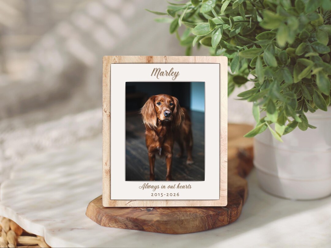 Pet Memorial Frame Personalized Dog Loss Gift, Pet Photo Frame Keepsake ...