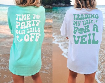 Last Splash Bachelorette Party Shirt, Trading My Tail For A Veil Shirts, Mermaid Bachelorette party top, Beach Bride Shirt, Comfort Colors®
