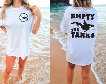 Empty The Tanks Shirt, Orca Shirt, Orca Whale Shirt, Killer Whale T-shirt, Ocean Life Shirt, Orca Lover Gift, Whale Gift, Comfort Colors Tee