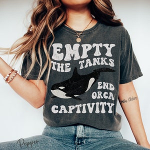 Empty The Tanks Shirt, End Orca Captivity Shirt, Orca Shirt, Orca Whale Tee, Killer Whale Shirt, Beach Tee, Orca Lover Gift, Comfort Colors®