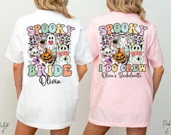 Personalized Halloween Bachelorette Party Shirts Retro Spooky Bachelorette Shirt Retro Bridal Party Shirts Custom Bachelorette Party Shirts