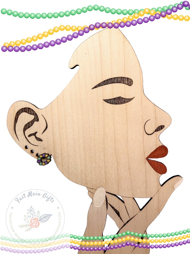 mardi gras stud earrings