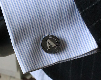 Handmade Customizable initials Cufflinks, Personalized Letter Cuff Links, Men's Jewelry, Gifts For Him, Wedding Accessory Groomsmen Dad Gift