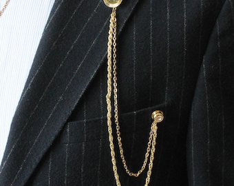 ETHOON Spilla Con Iniziale In Oro - Spilla Da Bavero A Forma Di Lettera Con Strass, Regalo Personalizzato Per Donna, Uomo E Ragazza, Con Scatola Gioielli