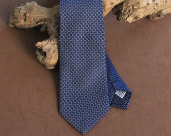 Navy Blue Grey Pure Silk Tie , Italian Silk Necktie , Silk Tie for Men, Gifts for him boyfriend dad, Tie for groomsmen