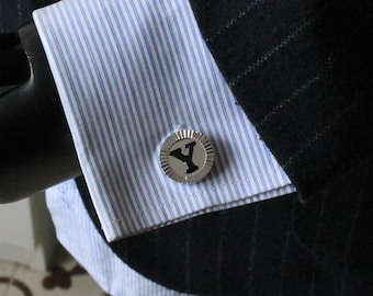 Handmade Customizable initials Cufflinks, Personalized Letter Cuff Links, Men's Jewelry, Gifts For Him, Wedding Accessory Groomsmen Dad Gift
