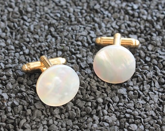 Mother of Pearl Natural Stone Cufflinks, mother-of-pearl Gemstone Cuff Link, Gifts For Men Father Husband, Groomsmen Wedding