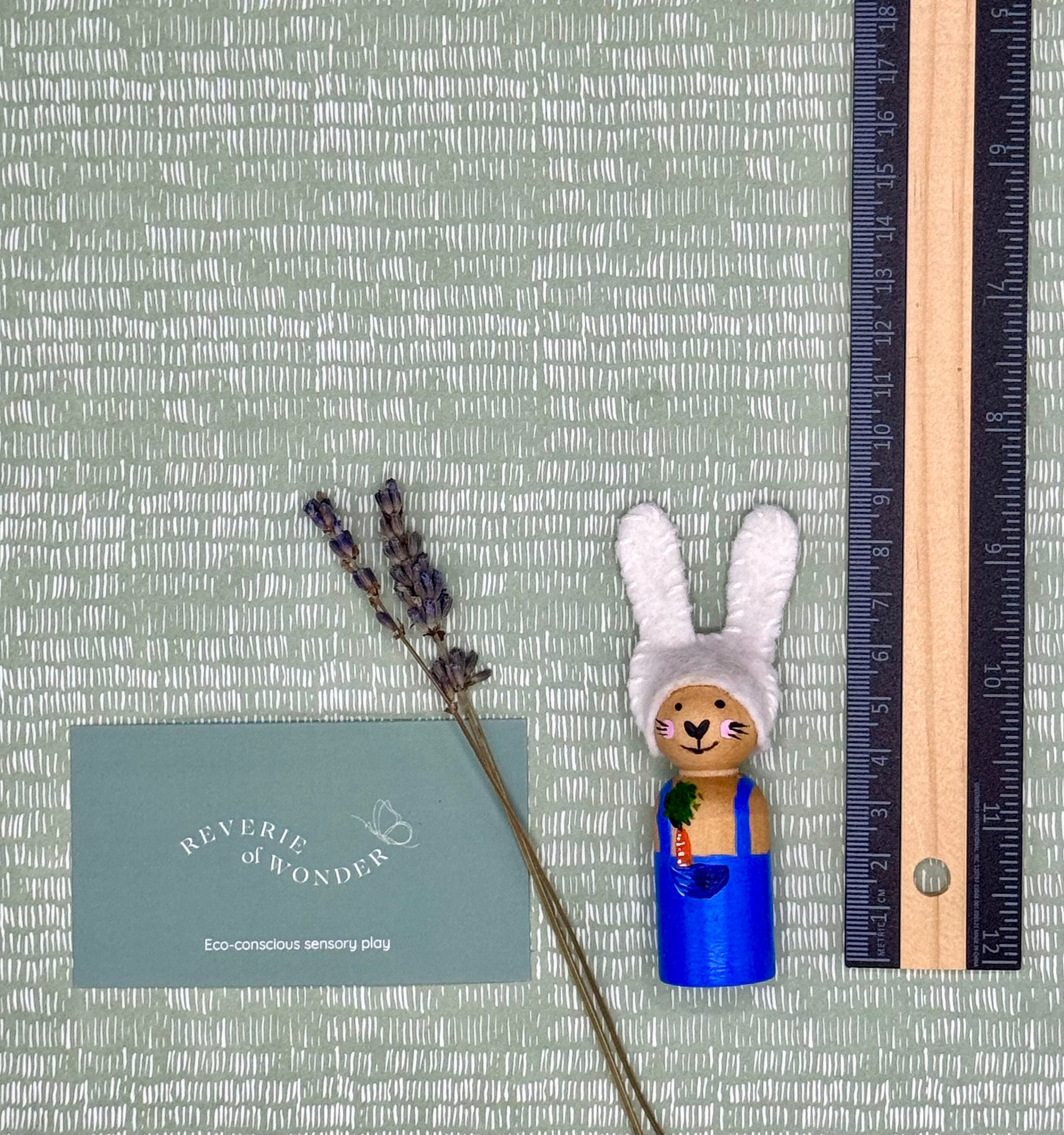 Bunny Bliss: Hand-painted Wooden Peg Doll, Whimsical Easter or ...